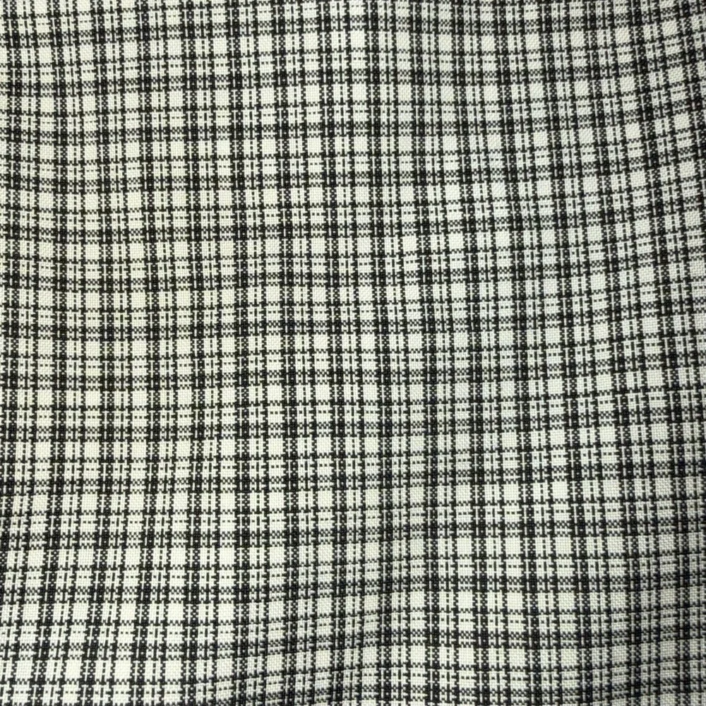 Canali‎ Dress Pants Mens 35X31.5 Black Cream Plaid Wool Flat Front Italy Classic